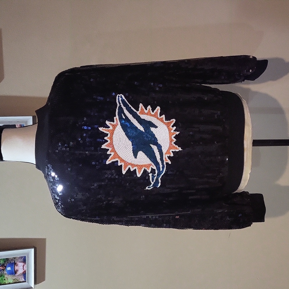 Miami Dolphins Football Sequin Jacket